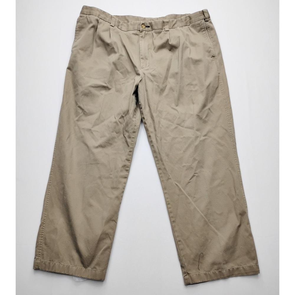 Duluth Trading Co Pants Mens 46x30 Tan Khaki Straight Pleated
